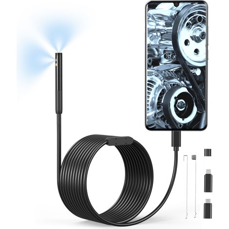 1920p Schlangeninspektionskamera, 3-in-1 Usb-endoskopkamera, Typ-c-endoskopkamera Mit 6+1 Led-leuchten Für Android- Und Ios-smartphones, Iphone, Ipad, 3 M
