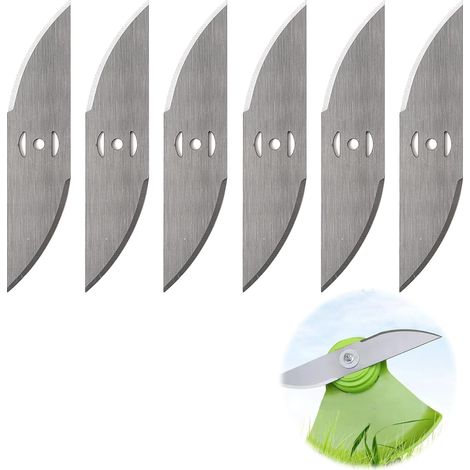 Verstärkte Ersatzklinge, 150 Mm Länge, 6 Stück, Ersatzklingen Für Rasenmäher, 5 Mm Lochdurchmesser, Metallkanten-trimmklingen Für Rasentrimmer