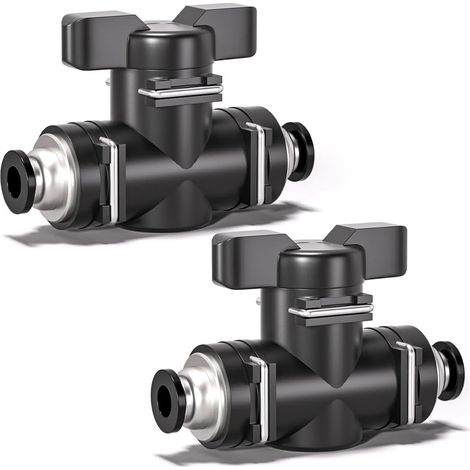 10 Stück 8 Mm Schwarze Pneumatische Direktluftstrom-kugelventile Mit Pneumatischer Verschraubung