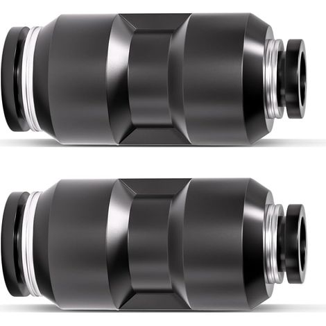 20 Stück 6 Mm Auf 10 Mm Schwarze, Gerade Reduzierstücke Mit Steckverbindung Und Schnellverschluss Für Pneumatische Verbindungen