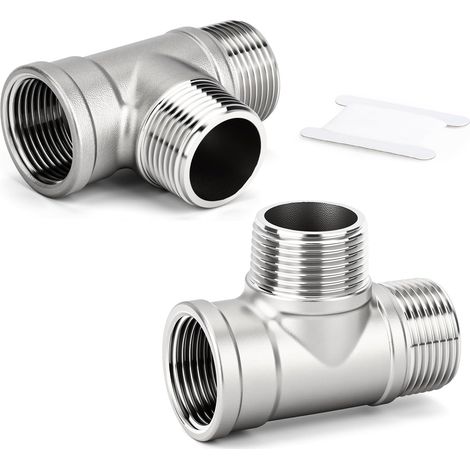 2 Stück T-stücke Aus Edelstahl 304, 1/4" Bsp Außengewinde X Außengewinde X Innengewinde, T-adapter (innengewinde)