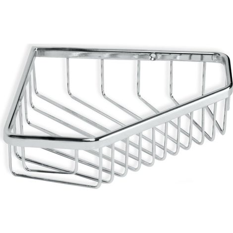 Eckregal Aus Messing Fürs Badezimmer, Inklusive Schrauben, Tragkraft 5 Kg, Kompatibel Mit Dem Schnellmontagesystem (ohne Bohren), Feuchtigkeitsbeständig, Modern, Schneller Wasserablauf, 17 X 4,5 X 17