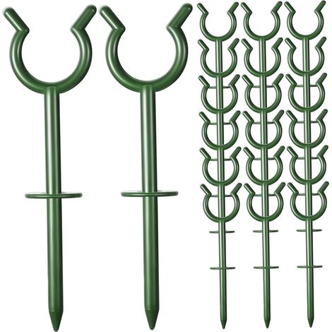 Gartenschlauch-führungspfähle, 20 Sichere U-förmige Halterungen Für Bewässerungsschläuche Und Flexible Schläuche, Grün