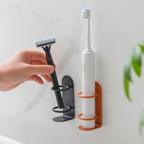 Set Mit 2 Wandhalterungen Aus Metall Für Elektrische Zahnbürsten – Zum Selbstkleben – Badezimmer-organizer