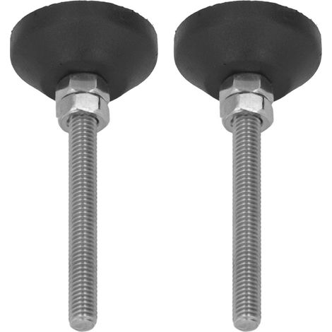 Set Aus 2 Nivellierfüßen, Höhenverstellbar Um 50 Mm, M6-gewinde, 30 Mm Runder Fuß, Mit Rutschfester Nylon-gummiauflage, Für Möbel, Maschinen, Geräte Und Regale