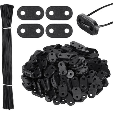 200 Sets Zaunbefestigungen Für Sichtschutzwände, 200 Wetterfeste Pvc-befestigungsclips, 200 Kabelbinder, Drahtbefestigungsplatten Für Garten Und Balkon