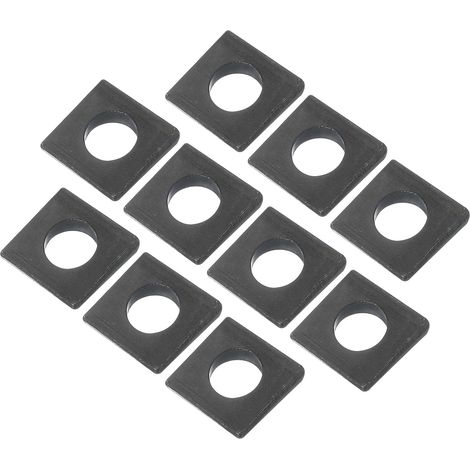Packung Mit 10 M10-vierkant-schrägscheiben, 2 Bis 5,2 Mm Dick, Aus Massivem Kohlenstoffstahl, Für Ausgleichs- Und Nivellierungsbefestigungen, Schwarz
