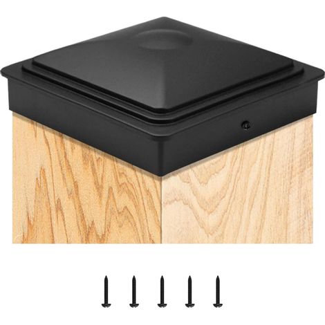 Set Mit 5 Pfostenkappen, 7 X 7 Cm, Für Holzpfosten, Brückenpfosten, Kunststoffkappen Mit Schrauben, Wasserdichter Kunststoff Zum Schutz Von Holzpfosten Und Zur Vermeidung Von Rissen