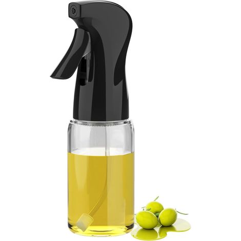 200-ml-ölsprühflasche Aus Glas Mit Regulierbarem Sprühstrahl. Tropffreier Spender Für Öl Und Essig, Portionskontrolle Für Heißluftfritteusen, Grills Und Die Küche.