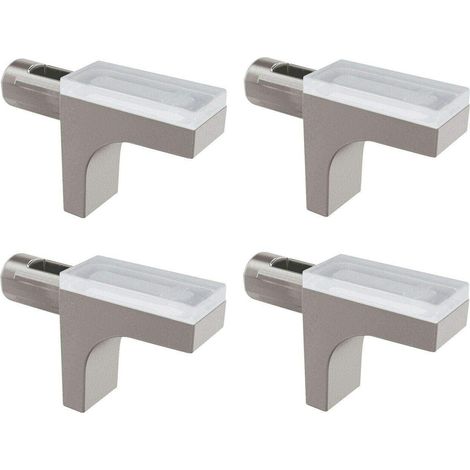 4 X 5 Mm Regalträger Mit Rutschfestem Silikonschutz Für Glasregale, Möbel, Couchtische, Vitrinen Und Küchen