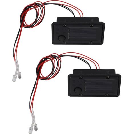 Set Mit 2 Ersatzabdeckungen Für Solarpaneele Mit Warmweißen Leds, 40 X 70 Mm, Schwarze Kunststoffabdeckungen Für Außenlaternen