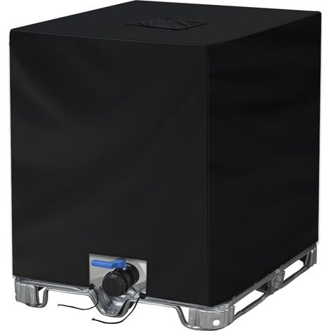 Ibc-wassertankabdeckung, Staubdicht, Uv-beständig, 210d Schutzhülle, Plane, Geeignet Für 1000l Ibc-tanks (120 X 100 X 116 Cm, Schwarz)