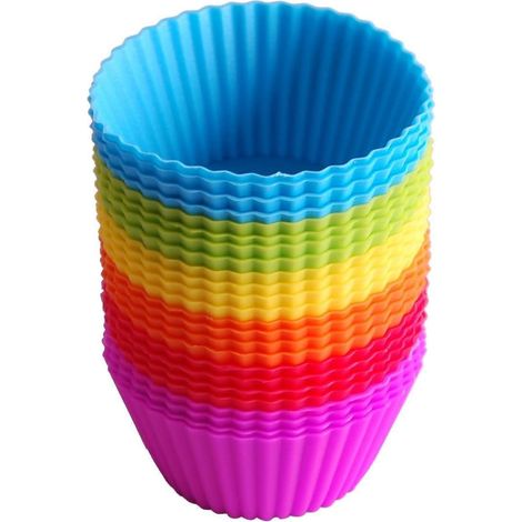 Silikon-kuchenformen. Für Muffins, Cupcakes Und Kleine Kuchen. Set Mit 24 Wiederverwendbaren Formen.