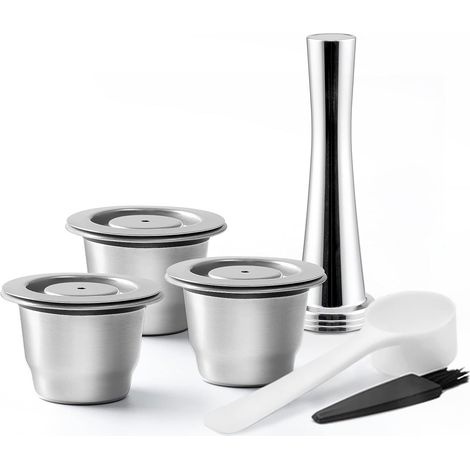 Set Mit 3 Wiederverwendbaren Kaffeefiltern, Edelstahl-kaffeepads, Kompatibel Mit Nespresso-maschinen, Mit Kaffeepresse