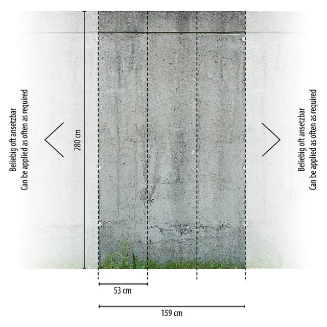 Livingwalls Fototapete Beton-Optik Grau und Grün 159 x 280 cm AS-392551