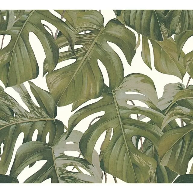 Michalsky Living Tapete Figurative Motive Grün Weiß und Grau 53 cm x 10,05 m AS-365192