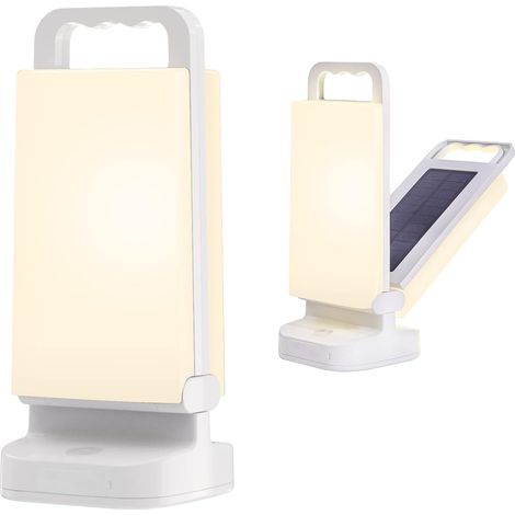 Wiederaufladbare Usb-solarlampe, Tragbare Led-laterne Mit Externem 6000-mah-akku, Ipx4 Wasserdicht Für Den Innen- Und Außenbereich (camping, Wandern, Angeln) [energieklasse A]