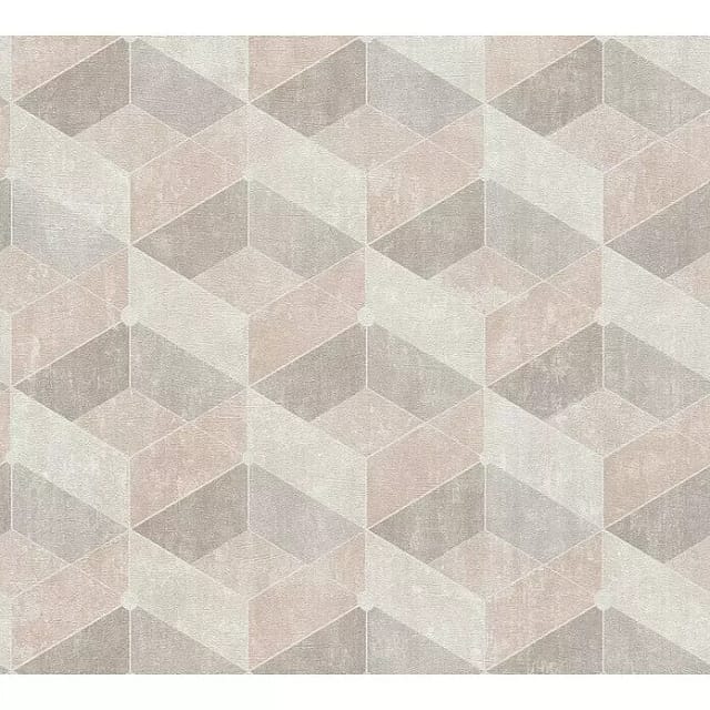 Bricoflor Retro Tapete Grau Rosa Art Déco Vliestapete Geometrisches Muster Ideal Für Schlafzimmer Und Wohnzimmer