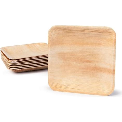 100 Quadratische Palmblatt-teller 15x15cm Alternative Zu Plastiktellern Natürliches Geschirr Für Buffets, Hochzeiten, Geburtstage, Grillfeste