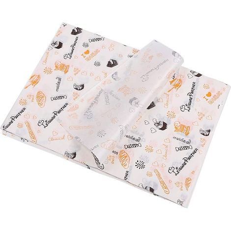100 Blatt Lebensmittel- Und Sandwichpapier, Geschenkpapier, Backkorb-einlage, Fettdichte Verpackung Für Kuchen/geschenke/käseburger/sandwiches/brot