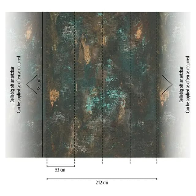 Bricoflor Dunkelgrüne Tapete In Patina Optik Fototapete Mit Rost Motiv Industrial Vliestapete Ideal Für Schlafzimmer Und Büro
