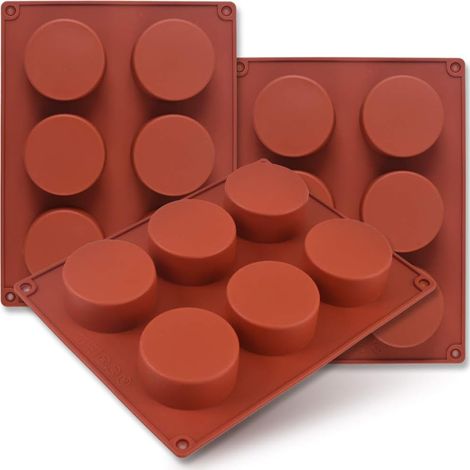 Zylindrische Silikonform, 3er-set, 5,1 Cm Durchmesser, 6 Mulden, Für Cupcakes, Handgemachte Seife, Muffins, Kuchen, Käsekuchen, Brownies Und Schokoladenüberzug