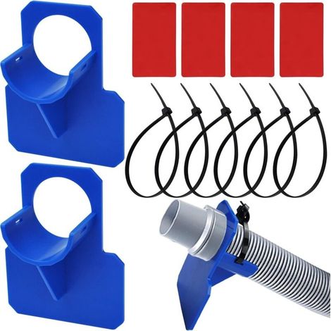 2 Stück Kunststoff-poolschlauchhalterungen, Wasserschlauchhalter Für Aufstellpools, Mit 4 Klebepunkten Und 6 Kabelbindern, Verhindert Das Herunterfallen Des Schlauchs, Bruchfest (38 Mm)
