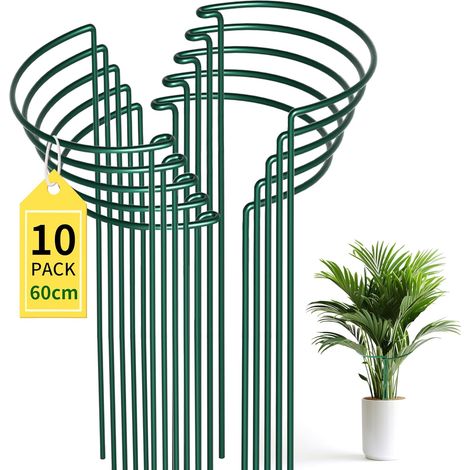 Set Mit 10 Pflanzenstützen 25 X 60 Cm – Vielseitige Pflanzenstütze, Stabile Stütze Für Pfingstrosen, Rosen Und Tomaten, Für Den Innen- Und Außenbereich