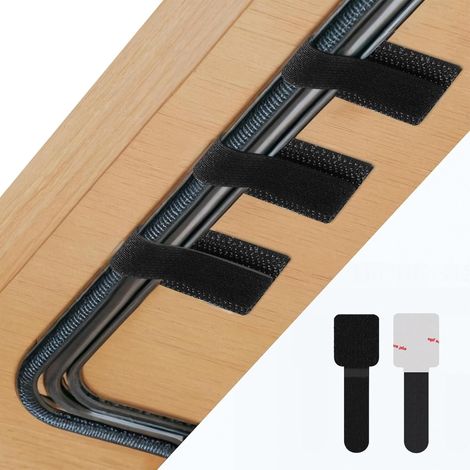 50er-pack Selbstklebende Kabelmanagement-bänder Zur Kabelorganisation Unter Dem Schreibtisch, Selbstklebend Mit Klettverschluss, Kabelorganisator Für Tv, Pc, Laptop, Ethernet, Büro, Schwarz, Größe S