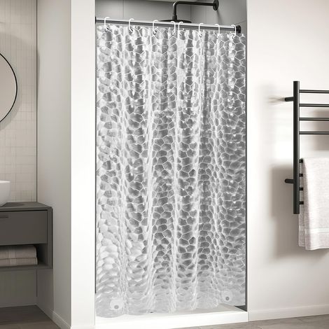 Duschvorhang 120 X 200 Cm, 3d-duschvorhang Aus Halbtransparentem Eva-material, Schimmelresistent, Wasserdicht, Waschbar, Mit 8 Ringen, Badezimmervorhang