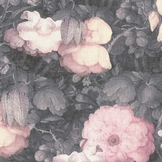 Bricoflor Blumen Tapete Gemalt Vintage Blumentapete in Rosa Grau für Esszimmer und Schlafzimmer Romantische Vliestapete mit Rosen Im Gemälde Stil