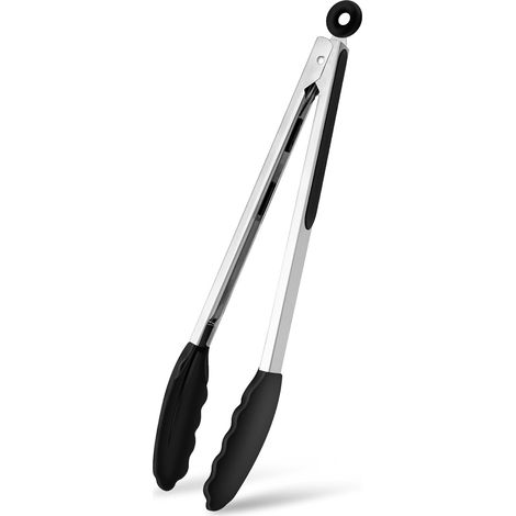 39 Cm Lange, Bpa-freie Grillzange Aus Lebensmittelechtem Silikon – Hitzebeständig Für Backofen, Grill Und Kochutensilien, Schwarz