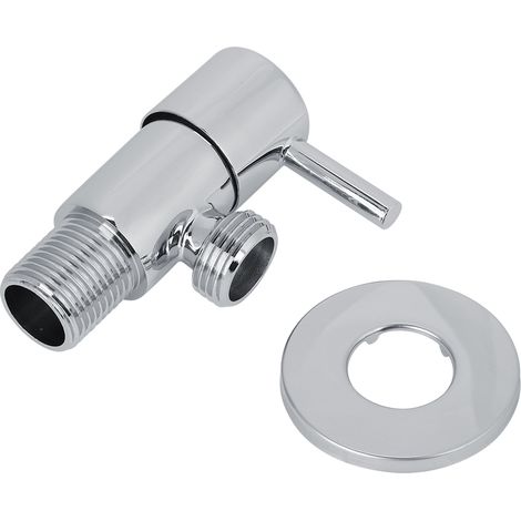 1-teiliger Badezimmerhahn Mit Eckventil, Verchromte Messingarmaturen