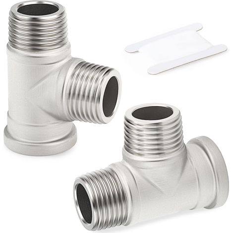 Zweiteilige T-stücke Aus Edelstahl, 1/2" Mbsp X Mbsp X Fbsp, Für Wasser, Luft Und Gas