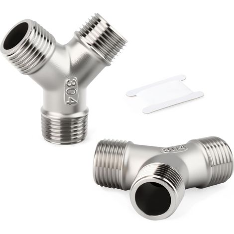 Zweiteilige Y-förmige Rohrverschraubungen Mit Außengewinde Aus Edelstahl 304, 1/4"-bsp-außengewinde, Für Wasser, Öl, Luft Und Gas