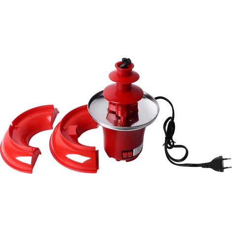 Elektrischer Schokoladenbrunnen Mit Drei Etagen Für Partys. Zum Eintauchen Von Erdbeeren, Apfelspalten Und Gemüse. 500 Ml.