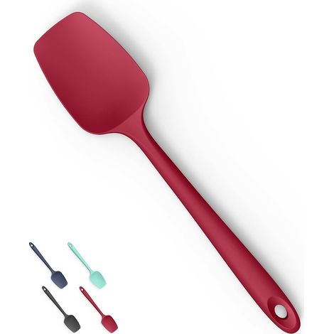 Hochtemperatur-silikonspatel/löffel: 315 °c Hitzebeständig, Flexibel, Antihaftbeschichtet, Kratzfest, Aus Gummi Zum Mischen, Rühren, Abschaben, Servieren, Faltbar (rot, 29 Cm)