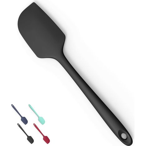 Hochtemperatur-silikonspatel: Hitzebeständige Gummischaber Bis 315 °c, Lebensmittelecht, Nahtlos, Zum Abkratzen Von Antihaftpfannen (schwarz, 29 Cm)