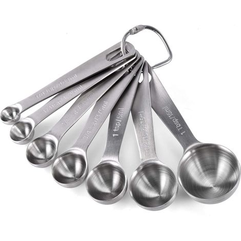 7-teiliges Messlöffel-set: U-taste Edelstahl 18/8 Küchenmesslöffel-set (1/8 Tl, 1/4 Tl, 1/2 Tl, 3/4 Tl, 1 Tl, 1/2 El & 1 El) Für Trockene Und Flüssige Zutaten