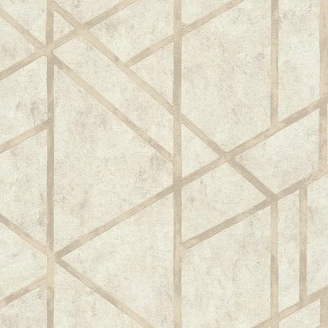 Bricoflor Art Déco Tapete Creme Gold Elegante Vliestapete Geometrisch für Schlafzimmer und Wohnzimmer Vlies Betontapete