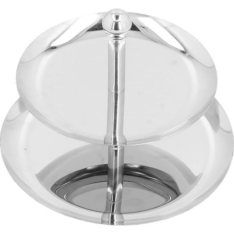 Obstschale Aus Edelstahl, 2-stöckiger Dessertständer, Obstteller Für Zuhause, Hotel, Restaurant, Büro, Hochglanzpoliert, Platzsparende Präsentation