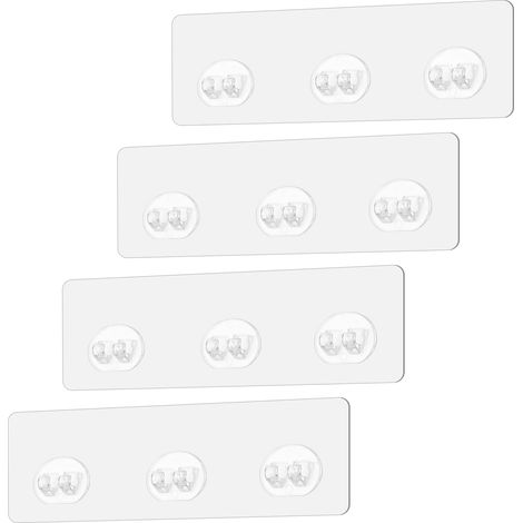 4 Ersatz-klebehaken Für Duschablagen, Transparente Klebehaken Für Badezimmer, Küche, Eckregal (7x26cm)