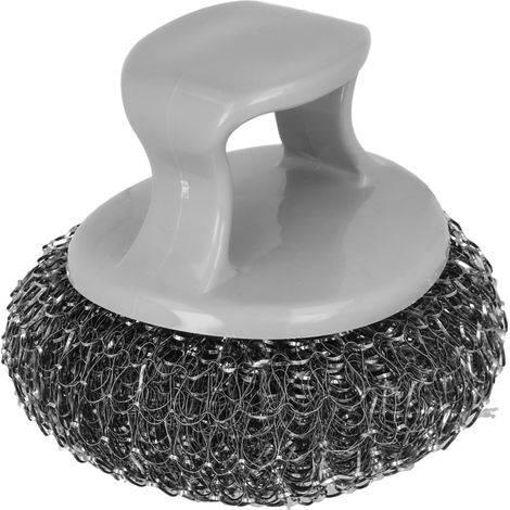Runde Grillreinigungsbürste Am19 – Edelstahl 410 + Polypropylengriff – 8 X 7 Cm – Für Die Schnelle Grillreinigung