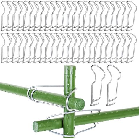 Packung Mit 50 Pflanzenstützclips, Edelstahl-rankgitterclips, Verbindungsschlaufen Für Bambusstäbe, Gartenstäbe, Montageverbinder