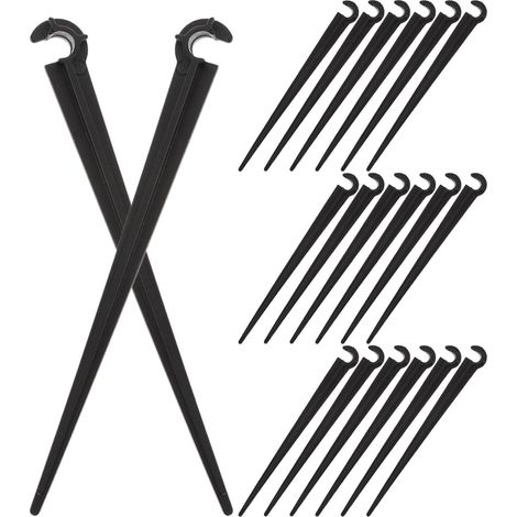 100 Schwarze Kunststoff-tropfbewässerungspfähle Für 1/4-zoll-schläuche – Präzise Verankerung Und Flexible Positionierung Für Die Reihenbewässerung Im Garten