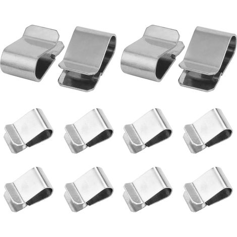 12 Stück Silberne Edelstahl-feder-u-klemmen, Metallklemmen 21,4 X 12 Mm, Solarpanel-kabelklemmen, Solarpanel-metall-u-klemmen