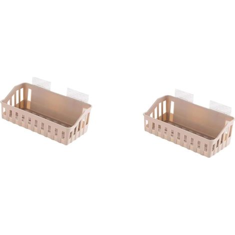 2er-set Aufbewahrungskörbe Für Tassen, Badezimmerablage Für Toilettenpapier, Shampoo-gel, Wandmontage, Hellbraun