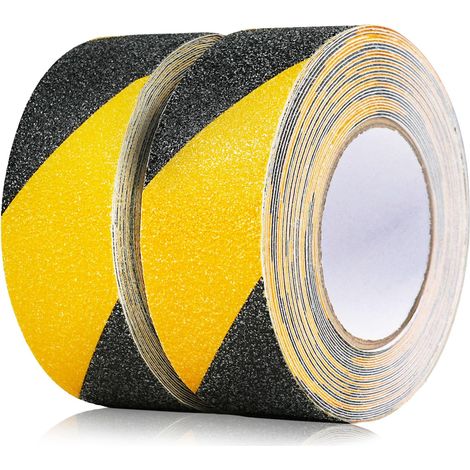 2er-pack, Schwarz-gelbes Antirutschband, 5 Cm X 10 M, Antirutschstreifen Für Außentreppen, Gelb Und Schwarz, Für Treppenmarkierungen, Stufen Und Fußböden