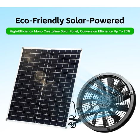 20-w-solarventilator, Wasserdicht (ip65), Für Camping, Gewächshaus, Wohnwagen Und Tierunterkunft – Komplettset Mit Solarpanel Und Ventilator