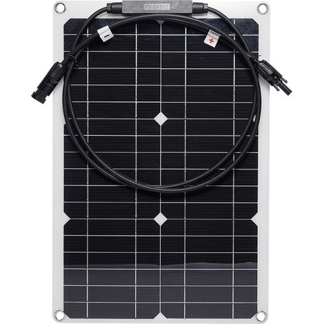 20w 18v Monokristallines Flexibles Solarpanel Für Wohnmobile, Boote Und 12v-batterien – Schwarz
